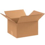 The open MH-USA 10 x 9 x 6 corrugated box, flaps spread outward against a white background, showcases its brown interior and sturdy texture. Perfectly empty and clean, its ideal for any packaging need. Available in bundles of 25.