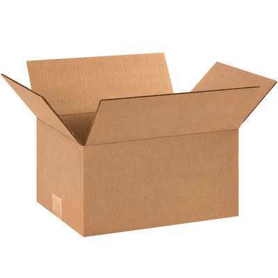 1196.jpg An open MH-USA 11 x 9 x 6 corrugated box with outward flaps is displayed on a white background, showcasing its texture and rich brown color. The empty box comes bundled in sets of 25 as MH-USA 11 x 9 x 6 Corrugated Boxes (25/Bundle).