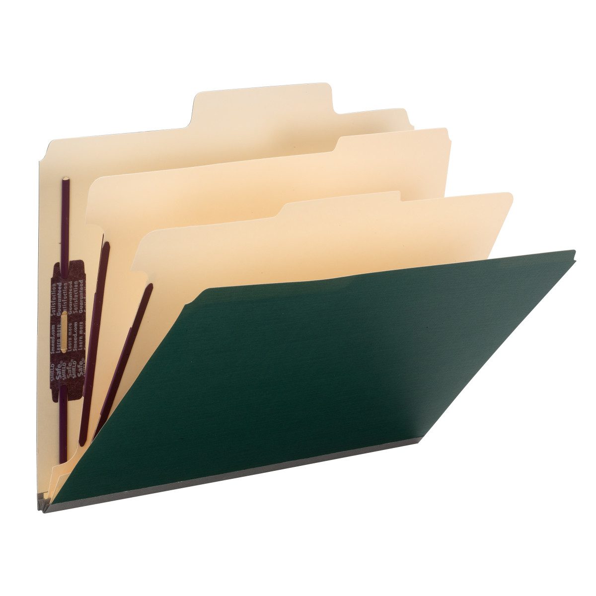Smead SuperTab? Classification File Folder, Oversized Tab, 2 Dividers, 2" Expansion, Letter Size