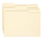 Three Smead File Folders with Antimicrobial Product Protection, legal size and 1/3-cut tab, are slightly staggered against a white background.