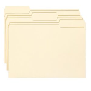 Three Smead File Folders with Antimicrobial Product Protection, legal size and 1/3-cut tab, are slightly staggered against a white background.