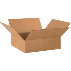 A MH-USA 20 x 18 x 4 flat corrugated box, flaps spread outward against a white background, showcases its sturdy brown cardboard construction. This empty box is part of a convenient bundle of 25.