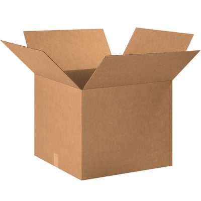 202016.jpg A brown MH-USA 20 x 20 x 16 corrugated box, with open flaps folded outward, is shown on a plain white background. (15/Bundle).