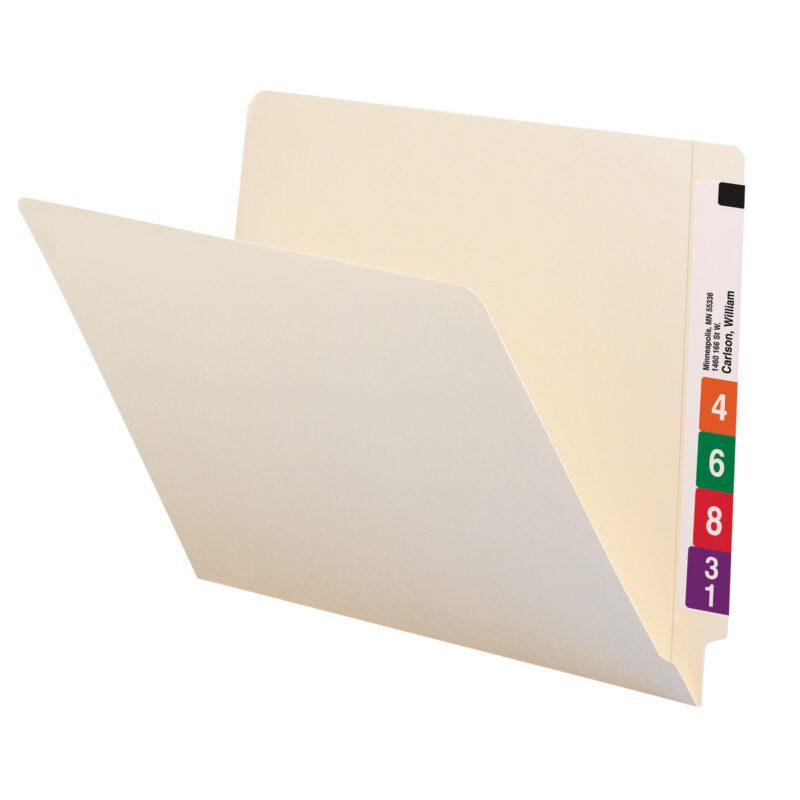Smead End Tab File Folder, ShelfMaster? Reinforced StraightCut Tab, Letter Size, Manila, 100