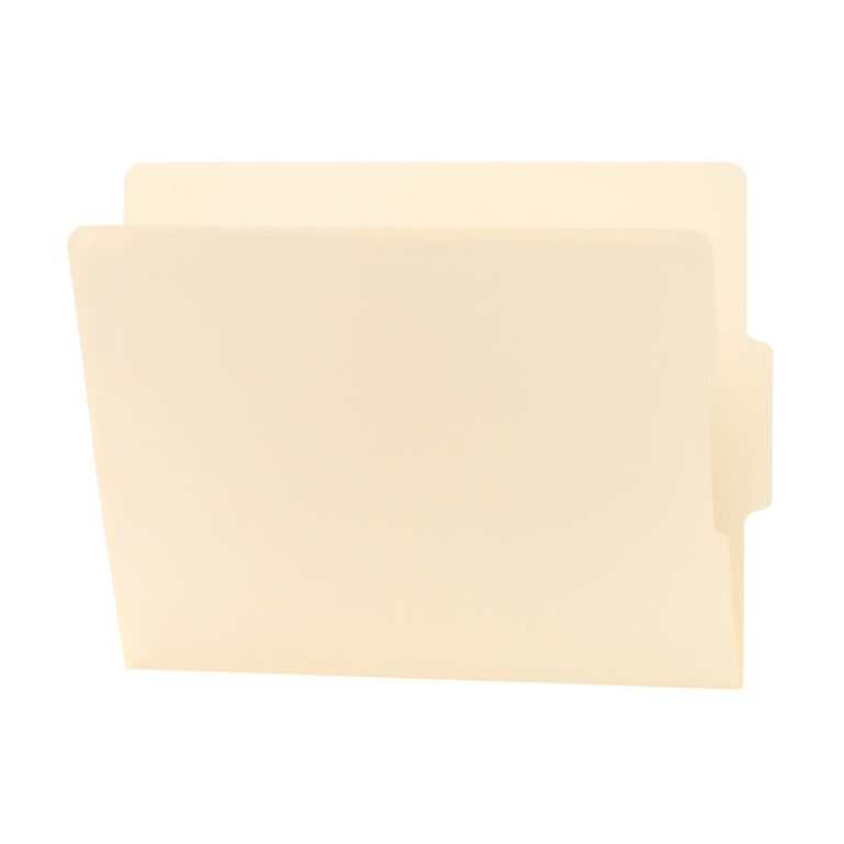 The Smead End Tab File Folder (24136) is a manila, slightly translucent folder with a center-positioned reinforced 1/3-cut tab for easy labeling. Seen against a white background, this beige folder is ideal for organization and comes in boxes of 100.