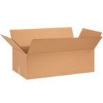 This open MH-USA 28 x 12 x 8 light brown corrugated box with spread-out flaps is spacious and sturdy, ideal for packing. Its available in convenient bundles of 25 for all your needs.