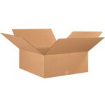 The MH-USA 30 x 30 x 10 corrugated boxes, available in bundles of 15, feature an open brown cardboard design with outward flaps. They appear empty against a plain white background, ideal for versatile packaging needs.