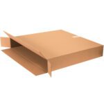 The MH-USA 30 x 5 x 30 Side Loading Boxes (10/Bundle) are open, flat brown cardboard containers with extended flaps on a white background, ideal for transportation or storage.