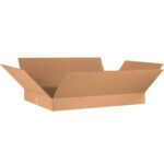 The MH-USA 36 x 24 x 4 Flat Corrugated Box, part of a handy ten-pack bundle, is open and flat with extended flaps, shown on a white background.