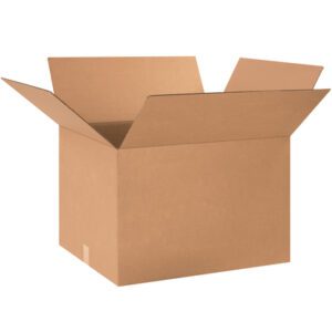 An MH-USA 36 x 30 x 12 corrugated box from a bundle of 15, is plain, open with flaps extended against a white background. Its ideal for packing or shipping.