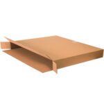 A flat MH-USA 36 x 5 x 30 side-loading cardboard box, with partially extended flaps, lies on a light background. Its simple rectangular design is ideal for packaging and is conveniently offered in bundles of 20.
