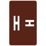 A crisp, white H and = sign on a dark brown rectangular background echo the organized design of Smead AlphaZ ACCS Color-Coded Alphabetic Labels, 100-pack (67178).