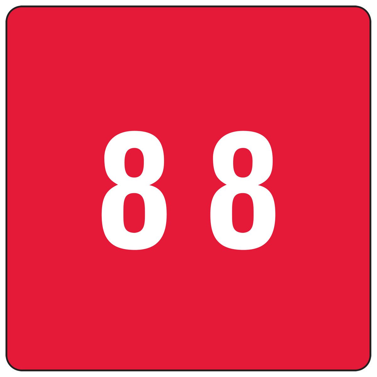 Smead DCC ColorCoded Numeric Label, 8, Label Roll, Red, 250 labels per Roll (67428) MH USA