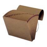 The Smead Expanding File (70121), crafted from durable kraft material, features 21 expandable pockets labeled A-Z for letter-size papers and includes a flap and cord closure to secure documents.