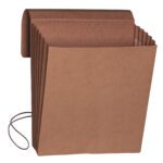 The Smead Wallet (71109) is a letter-size accordion file folder in Redrope, with 5-1/4 expansion. It features expandable pockets and a flap and cord closure for efficient document organization, sold as 10 per box.