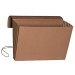The Smead Wallet, made from durable redrope, features a flap and cord closure for secure fastening of legal-size documents. It offers a 5-1/4 expansion with multiple compartments for organization, available in 10 per box (71111).
