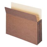 The Smead File Pocket, made of redrope, features five expanding sections with a straight-cut tab and visible top flap. Standing upright for durability and organization, it comes in a pack of 25 (73224).