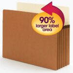The Smead SuperTab™ File Pocket, with 5-1/4 expansion and an oversized straight-cut tab offering a 90% larger label area, comes in redrope and is perfect for organizing documents. Sold as 10 per box (73240).