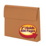 The Smead Expanding Wallet (77142) in Redrope offers a 2 expansion and flap with hook and loop closure, accommodates up to 400 pages, and is available in packs of 50 per box.
