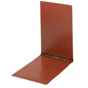 The Smead Premium Pressboard Report Cover (81777) in red features a top metal prong fastener, compressor, and a 3 capacity. It includes textured covers with a front label area and is designed for 11 x 17 sheets.