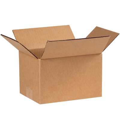 865.jpg A brown MH-USA 8 x 6 x 5 corrugated box from a three-quarter angle, with open flaps, on a plain white background. (25/Bundle).