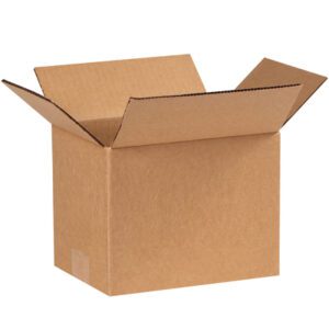 A MH-USA 8 x 6 x 6 corrugated box with open flaps stands against a white background, highlighting its practical design (25/Bundle).