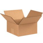 An unfolded MH-USA 8 x 8 x 4 Flat Corrugated Box rests on a white background, showcasing its medium size and sturdy brown cardboard construction. Part of a bundle of 25.