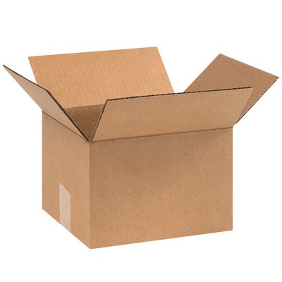 986.jpg An open MH-USA 9 x 8 x 6 corrugated box, with its flaps folded outward, rests empty against a plain white background.