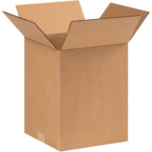 A tall MH-USA 9 x 9 x 11 corrugated box, with flaps outward against a white background, highlights the dependable quality in every bundle of 25.
