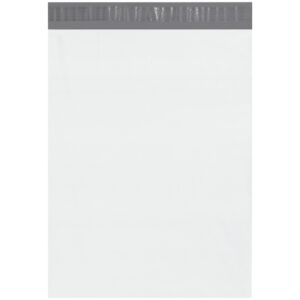 MH-USA 14 1/2 x 19 Poly Mailers with Tear Strip (500/Case) embody simplicity and practicality like a plain white paper with a gray header, offering a clean slate and easy use.