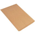 A plain brown paper bag, similar to the MH-USA 14 1/2 x 20 Lbs7 Nylon Reinforced Mailers (250/Case), lies flat on a white background, showcasing a subtle diamond texture pattern and a serrated top edge.
