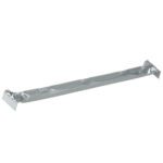 The MH-USA 20 Wardrobe Hanger Bar features a sleek, silver metallic design with a curved, narrow body and flared ends, artfully set against a plain white background.