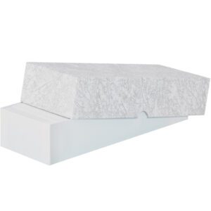 The MH-USA 10 x 3 1/2 x 2 Stationery Set-Up Carton, available in cases of 100, features a white, rectangular design with a smooth box and subtly textured lid. When the lid is slightly open, the plain interior is perfect for versatile packaging needs.