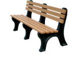 The Vestil Bench Economy Backed 72 Bk Leg Cedar Seat offers a comfortable seating experience with its cedar seat, black metal supports, and three horizontal slats. Its minimalist 72-inch backed design is accentuated in a plain white background, showcasing simplicity and functionality.