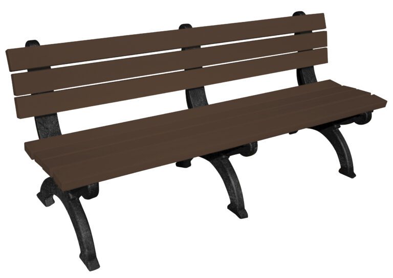 BEN-PMQB-72-BKBN_A.jpg The Vestil Bench Monarque Backed 72 features a brown slatted seat and backrest with sturdy black metal legs and armrests, beautifully standing out against a white background for a timeless design.