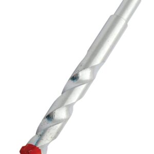 A close-up of the red-tipped Vestil Concrete Masonry Bit 3/4 In Diameter with a spiral groove, shown against a plain white background.