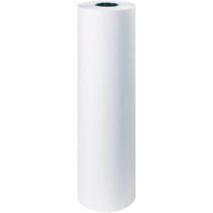 An upright MH-USA 30 Butcher Paper Roll offers a cylindrical form with 1000 feet of plain white paper for versatile uses.