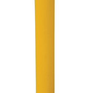 A tall, cylindrical Vestil Plastic Bollard Post Cover 36 X 5.06 in bright yellow displays a smooth, rounded top on a white background.