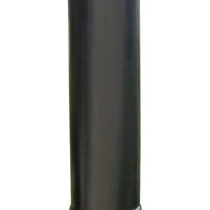 The Vestil Arch-Black Bollard Cover 52 In enhances any environment with its sleek, glossy black finish. This tall cover fits over existing bollards, providing a reflective, smooth cylindrical shape and solid rounded top for stylish, durable protection.