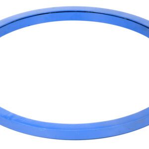 A blue circular ring, similar to the precision of the Vestil Manual Carousel 2000 Lb Capacity 40 In, appears on a white backdrop. The smooth and shiny finish evokes its industrial design excellence.