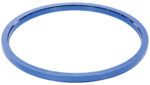 A blue metallic ring, resembling the Vestil Manual Carousel 4000 Lb Capacity 40 In, gleams on a pristine white background with its shiny surface and circular form.
