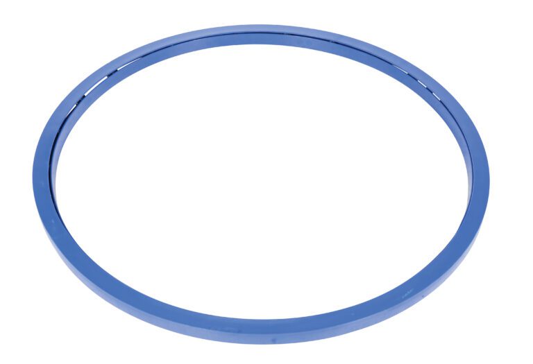 CA-72-4_A.jpg A blue metallic hoop against a white background embodies the elegance of the Vestil Manual Carousel 4000 Lb Capacity 72 In.