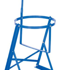 The Vestil Manual Pail Tipper Steel 70 Lb Capacity is designed to securely hold and pour liquids from large barrels with its adjustable lever, blue metal drum cradle, and sturdy steel frame, making it perfect for your heavy-duty needs.