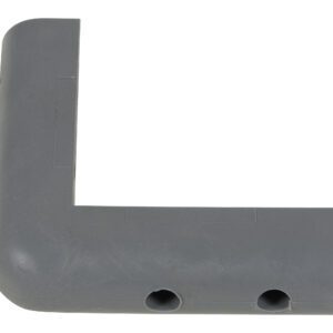 Gray, L-shaped plastic corner piece with dual side holes, similar to the reliable Vestil Rubber Corner Guard 16 Pcs known for its 1-1/16 thick protection.