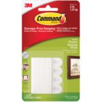 The Command™ Picture Hanging Strips - Small 17202 (9 Sets) packaging states they hold up to 4 lbs (1.8 kg) without causing damage and highlights easy application and removal for a hassle-free experience.