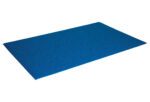 The Vestil Comfort King Ergo Matting, a blue 120-inch long rectangular exercise mat with a smooth surface and slightly rounded corners for added comfort, is shown against a white background.