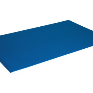 A blue gymnastics mat, similar to the 60-inch Vestil Comfort King Ergo Matting, is displayed on a white background. It appears cushioned, ideal for fitness or exercise activities.
