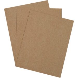 Three sheets of brown sandpaper overlap each other on a plain background, echoing the robustness of the MH-USA 16 x 20 Chipboard Pads (275 Pads/Case).