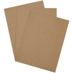 Three sheets of brown kraft paper, like the MH-USA 9 x 12 Chipboard Pads, overlap slightly against a plain white background.