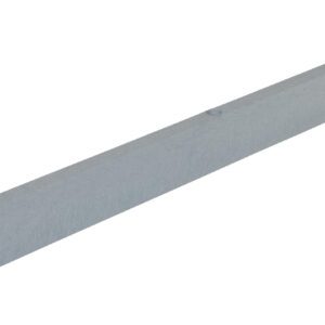 A long, rectangular concrete beam with a slightly beveled top and rough texture suggests construction use, resembling the design of the Vestil Car Stop Recycled Plastic Gray 72 In, standing out against a white background.